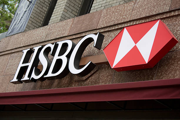 hsbc bank, niederlassung in der innenstadt von seattle - hsbc stock-fotos und bilder