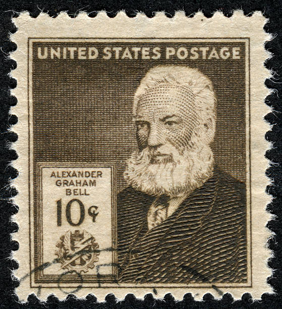 Alexander Graham Bell Stamp "Richmond, Virginia, USA - November 28th, 2012: Cancelled Stamp From Canada Commemorating The Inventor Of The Telephone, Alexander Graham Bell." alexander graham bell stock pictures, royalty-free photos & images