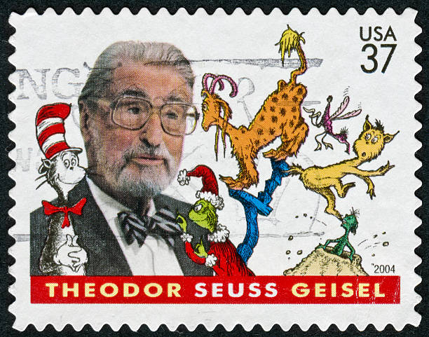 dr. seuss timbre - cartoonist photos et images de collection