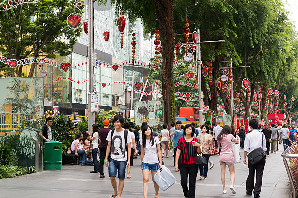 Orchard Road During Christmas stock photo