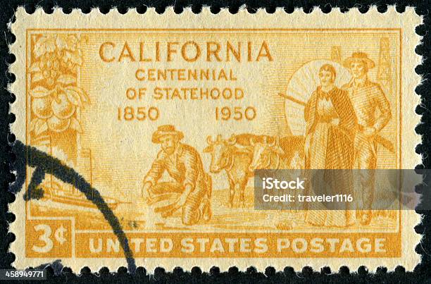 Centennial Carimbo De Califórnia - Fotografias de stock e mais imagens de Amarelo - Amarelo, Aniversário especial, Antigo