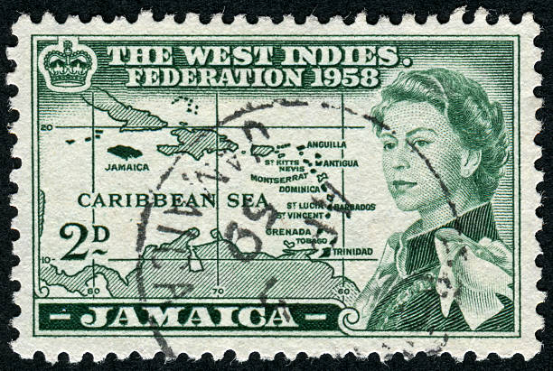 jamaica stamp - mail postage stamp postmark jamaica - fotografias e filmes do acervo