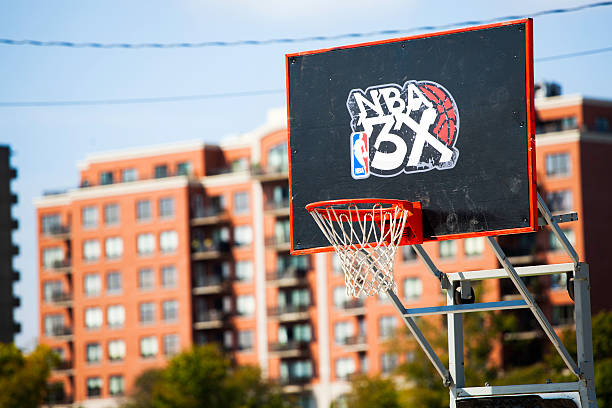 nba 3 x canestro da pallacanestro - nba foto e immagini stock