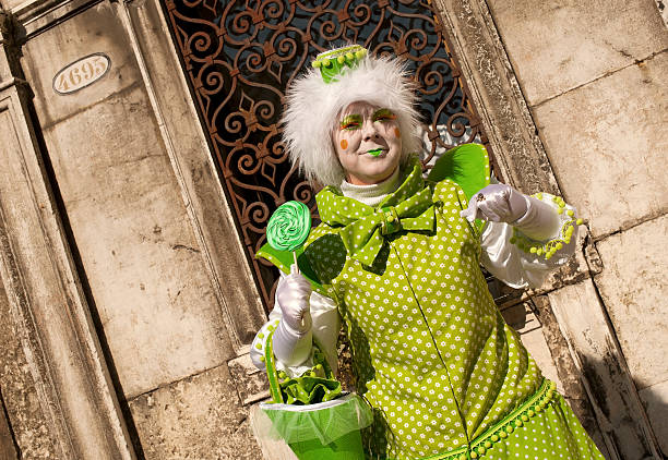 venice carnival 2012 - san zaccaria horizontal looking at camera outdoors stock-fotos und bilder