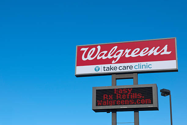 Walgreens Drugstore Sign knoxville, tn usa - february 25, 2012: walgreens store sign located in knoxville, tn usa.  walgreens stock pictures, royalty-free photos & images