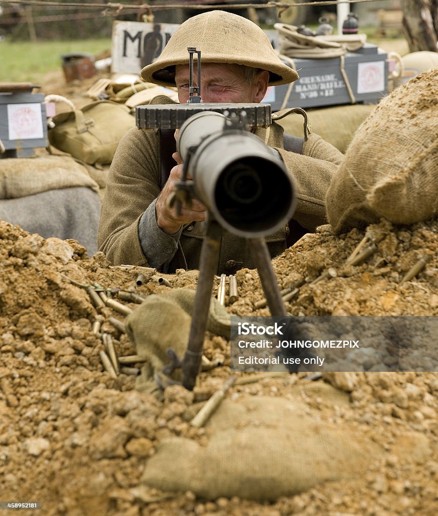 British máquina Gunner WW1 - Foto de stock de Personal militar libre de derechos