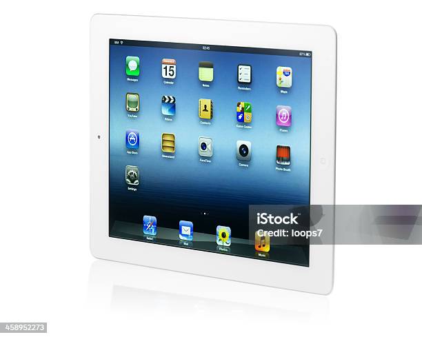 Ipad 3 Con Clipping Path - Fotografie stock e altre immagini di 4G - 4G, Attrezzatura informatica, Bianco