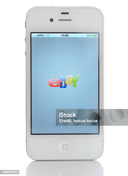 Ebay Su Iphone 4 - Fotografie stock e altre immagini di Affari - Affari, Apple Computers, Applicazione mobile