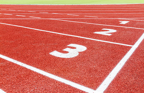 istock Beginning of athletics track 458952593