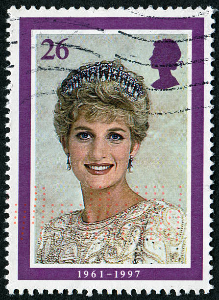 Princess Diana Stamp "Richmond, Virginia, USA - February 24, 2012:  Princess Diana Lived From 1961 Until 1997 When She Was Killed In Automobile Accident." princess of wales stock pictures, royalty-free photos & images