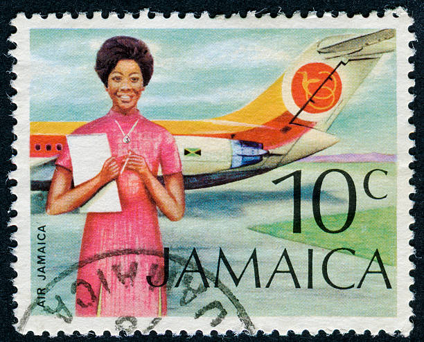 air jamaica stamp - mail postage stamp postmark jamaica - fotografias e filmes do acervo