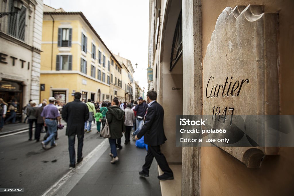 Cartier loja na Via dei Condotti, centro de Roma - Foto de stock de Via Condotti royalty-free