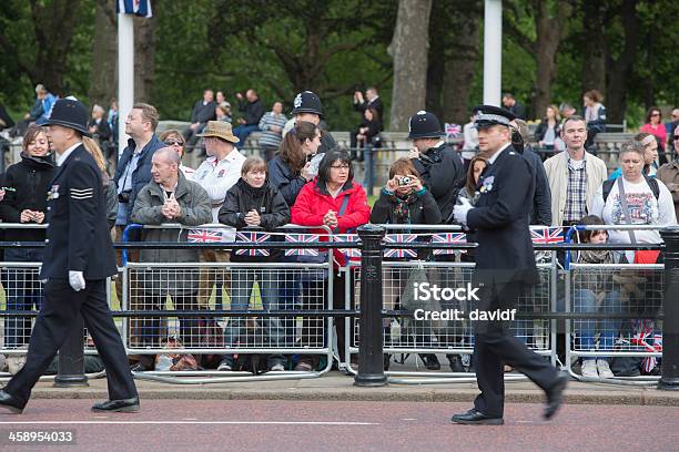 Police Guarding The Crowd Stock Photo - Download Image Now - British Culture, British Flag, Bunting