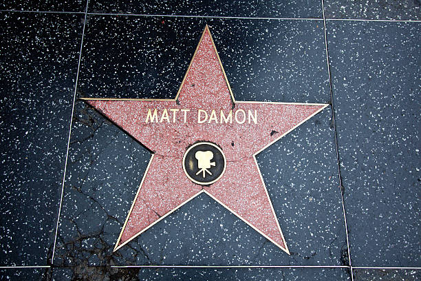 hollywood walk of fame star matt damon - matt damon stock-fotos und bilder
