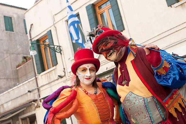 venice carnival 2012 - san zaccaria horizontal looking at camera outdoors stock-fotos und bilder