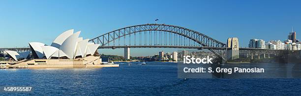 Sydney Skyline Panorama Stock Photo - Download Image Now - Sydney Harbor, Arch Bridge, Architecture