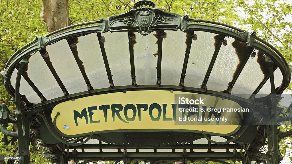 Paris Metro-Eingang - Lizenzfrei Eingangshinweis Stock-Foto