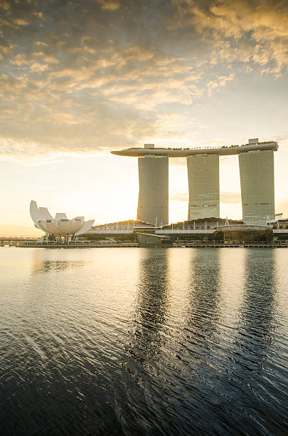 marina de singapur bahía - merlion singapore marina bay lighting equipment fotografías e imágenes de stock