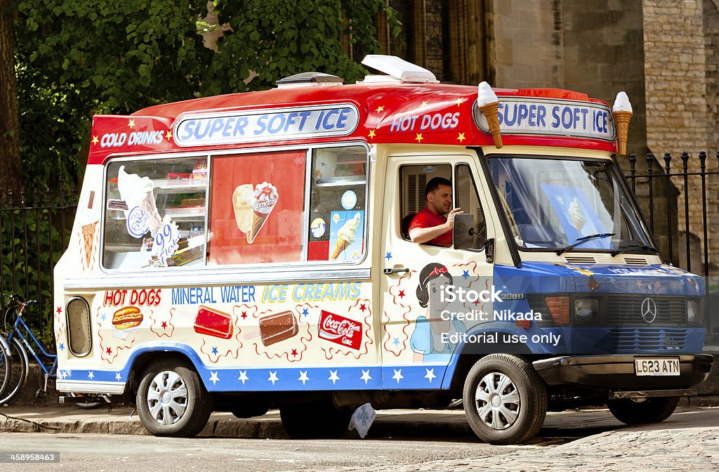 van, Oxford gelato - Foto stock royalty-free di Furgoncino dei gelati