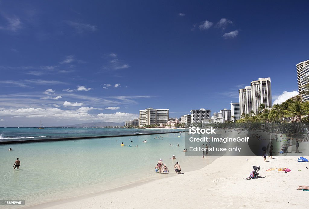 Plage de Waikiki à Honolulu - Photo de Waikiki Beach libre de droits