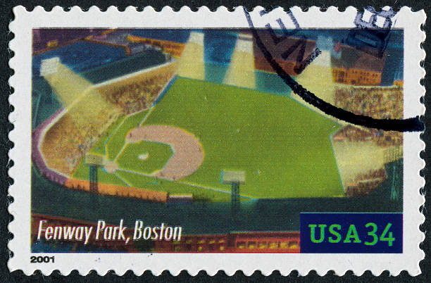 fenway park, boston stamp - boston red sox - fotografias e filmes do acervo