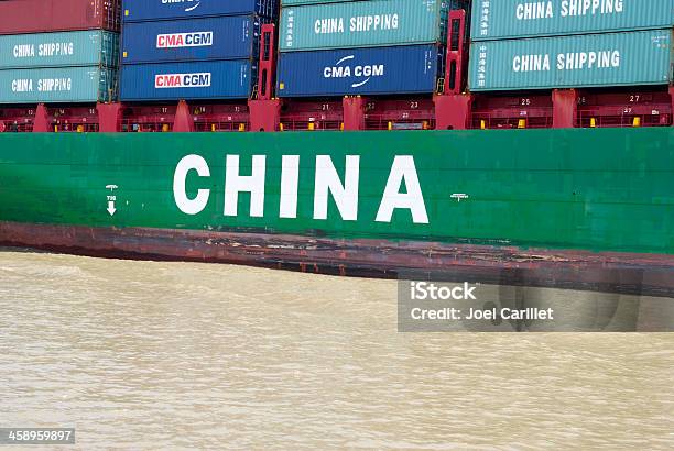 Container Ship From China Transiting The Panama Canal Stock Photo - Download Image Now
