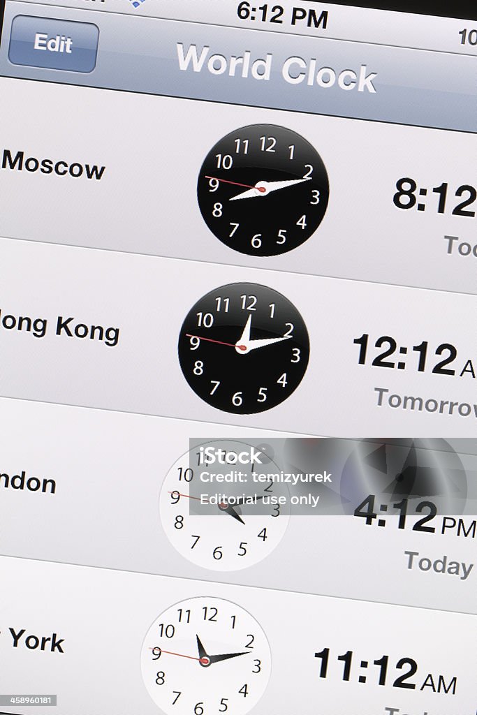 Orologio universale per iPhone 4 schermo - Photo de Communication globale libre de droits