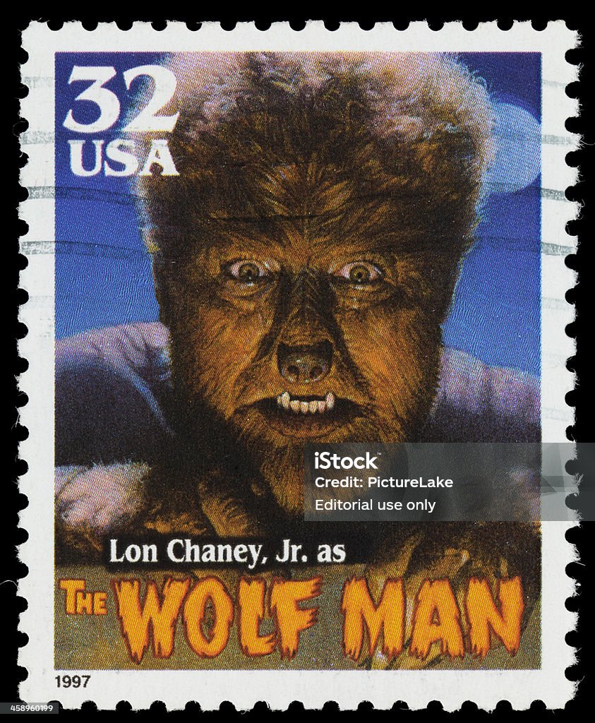 USA Lon Chaney Jr. Hombre lobo sello postal - Foto de stock de Monstruo libre de derechos