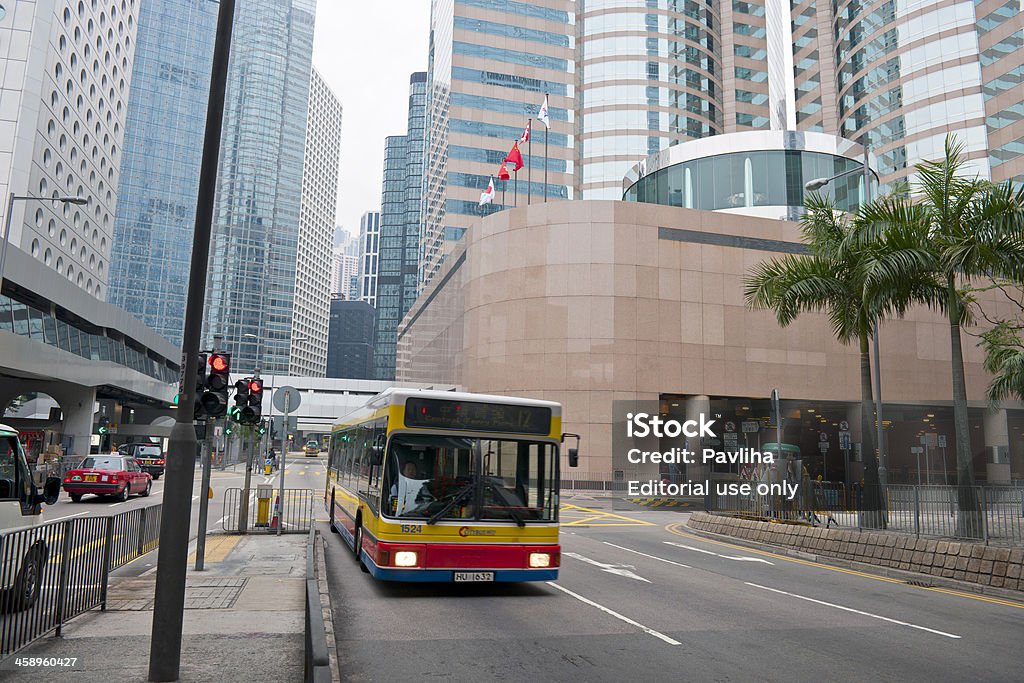 버스 홍콩 중환 관구 - 로열티 프리 0명 스톡 사진