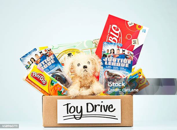 Holiday Toy Drive Stock Photo - Download Image Now - Toy Drive, Christmas, Box - Container