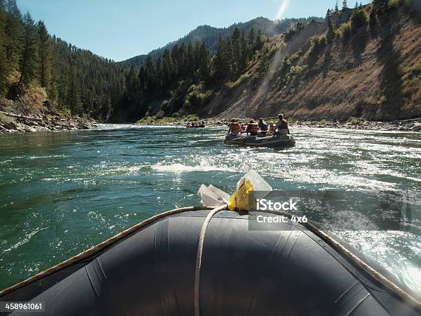 Rafting Down The Snake River Wyoming Stock Photo - Download Image Now - Inflatable Raft, Jackson Hole, Ship's Bow
