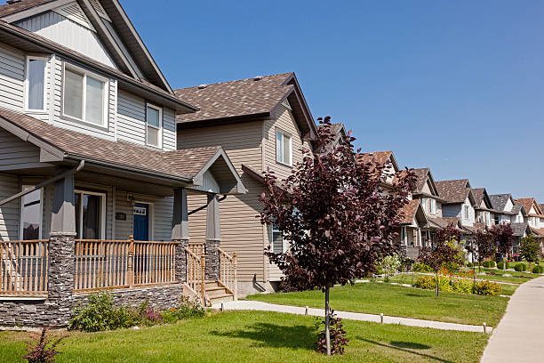 Saskatoon Single Family Houses in New Neighbourhood stock photo