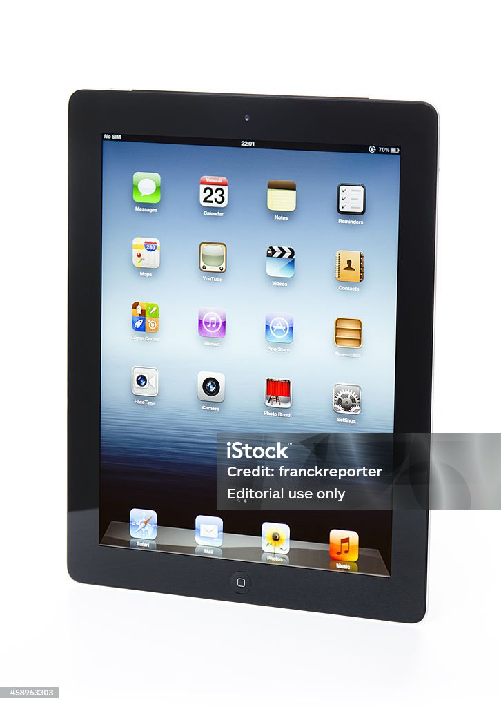 새로운 Apple Ipad 3 블랙 버전이 테이블 위에 - 로열티 프리 3 스톡 사진