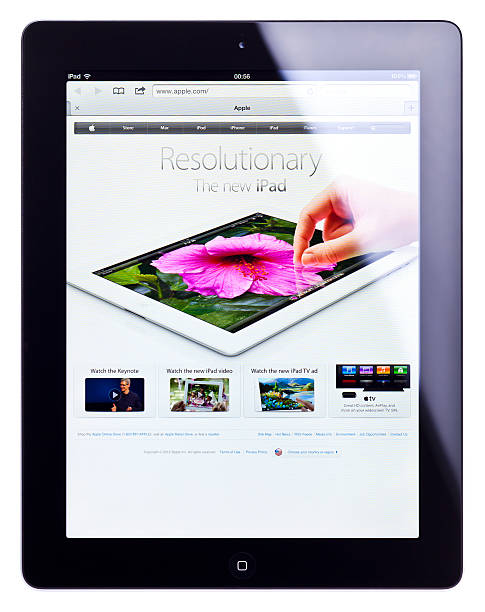 apple ipad 3 (新しい ipad )、絶縁、クリッピングパス - ipad 3 ipad clipping path connection ストックフォトと画像