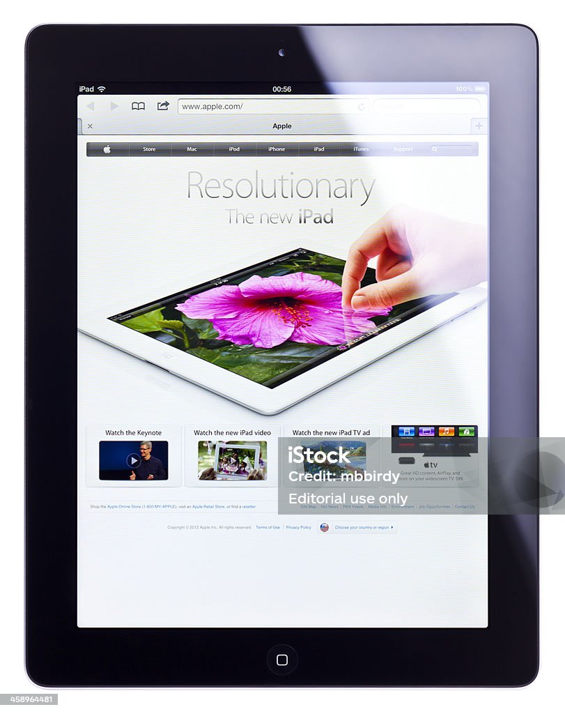 Apple iPad 3 (새 iPad), 격리됨에, 클리핑 경로를 - 로열티 프리 . com 스톡 사진