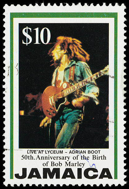 ジャマイカライブで lyceum ボブマーリー郵便切手 - bob marley ストックフォトと画像