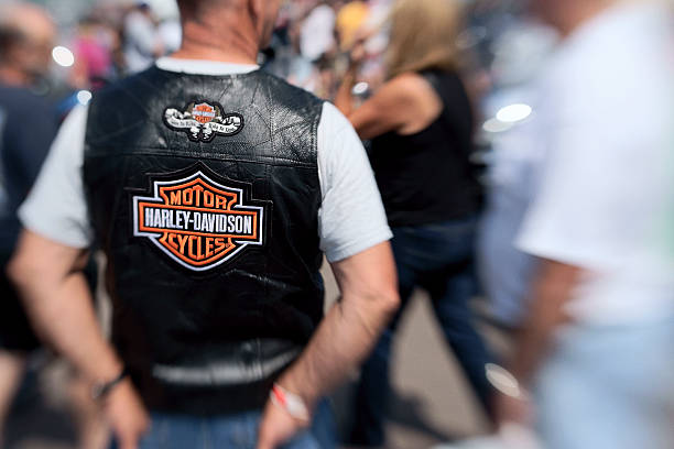 Verslaving gegevens Stoutmoedig Biker Wearing A Harley Davidson Vest Stock Photo - Download Image Now -  Biker, Waistcoat, Harley-Davidson - iStock