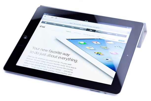 apple ipad 3 、(新しい ipad ）、白で分離 - ipad 3 ストックフォトと画像