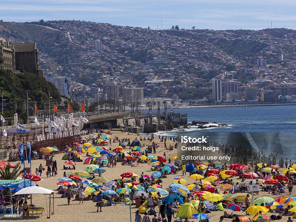 Plage de Valparaíso, Chili - Photo de Affluence libre de droits