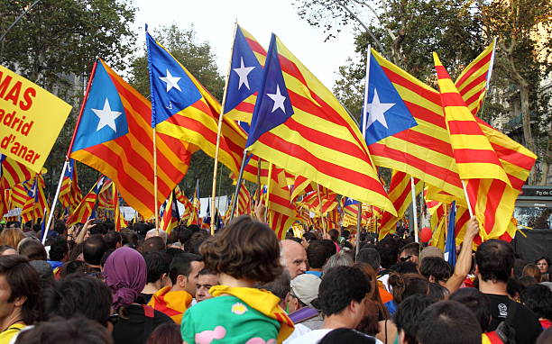 Celebra día nacional de cataluña - foto de stock