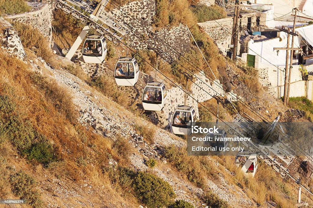 Tramwaj w Fira, Santorini - Zbiór zdjęć royalty-free (Grecja)