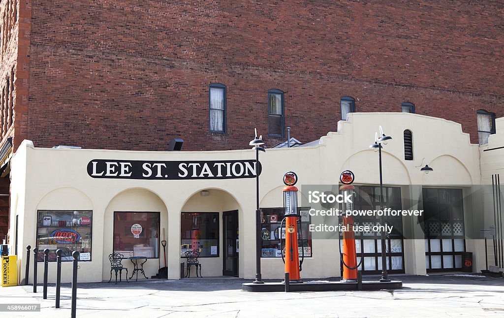 Lee St. Gas Station-Deadwood, Dakota do Sul - Foto de stock de 1930-1939 royalty-free