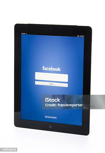 Nuovo Apple Ipad 3 Nero Con Lapp Di Facebook - Fotografie stock e altre immagini di Applicazione mobile - Applicazione mobile, Attrezzatura, Attrezzatura per le telecomunicazioni