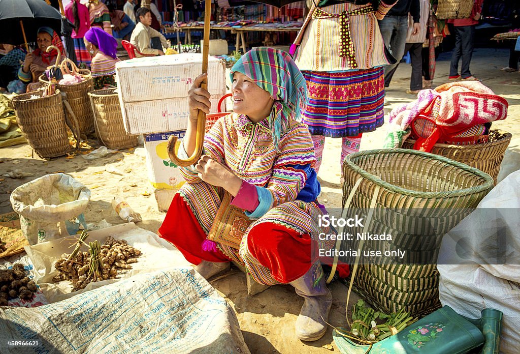 Рынок во Вьетнаме - Стоковые фото Bac Ha роялти-фри