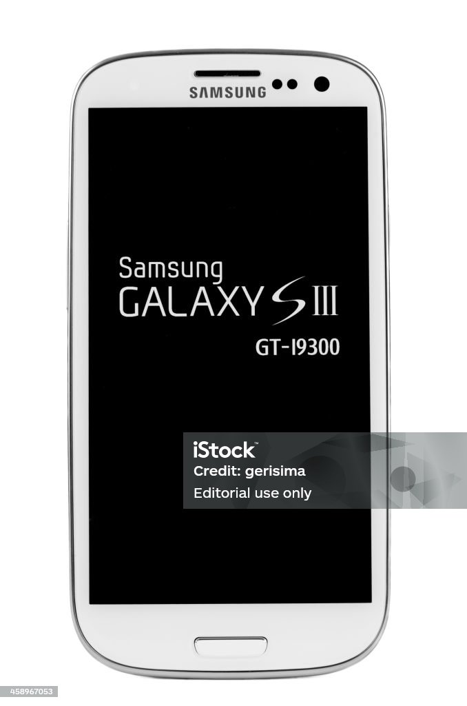 Samsung Galaxy I9300 SIII isolado a branco - Royalty-free Samsung Foto de stock