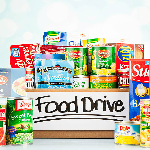 еды drive collection - food canned food drive motivation стоковые фото и изображения