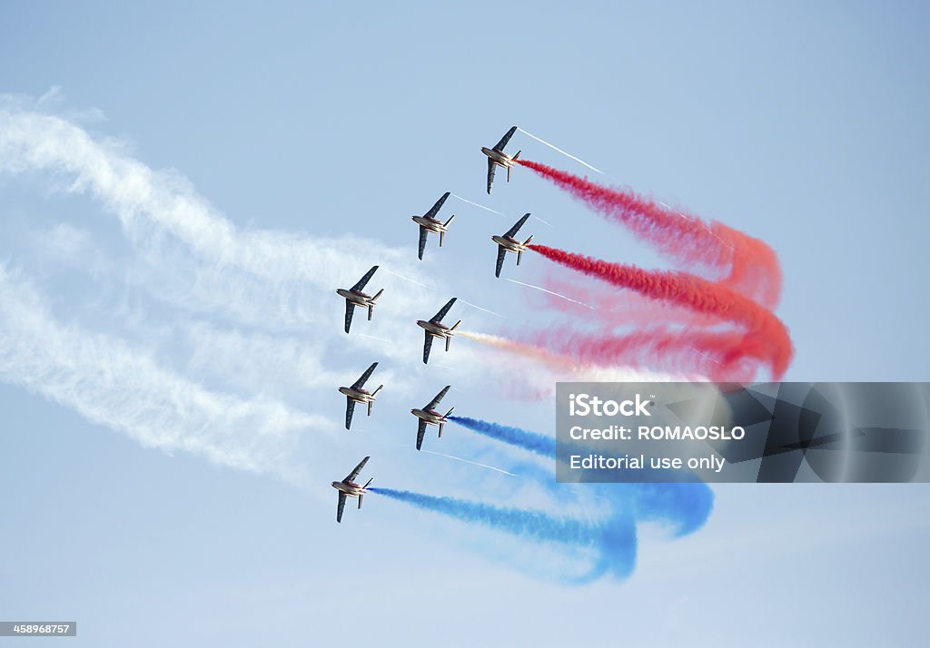 Patrouille de France aerobikowy wyświetlić zespołu - Zbiór zdjęć royalty-free (Francja)