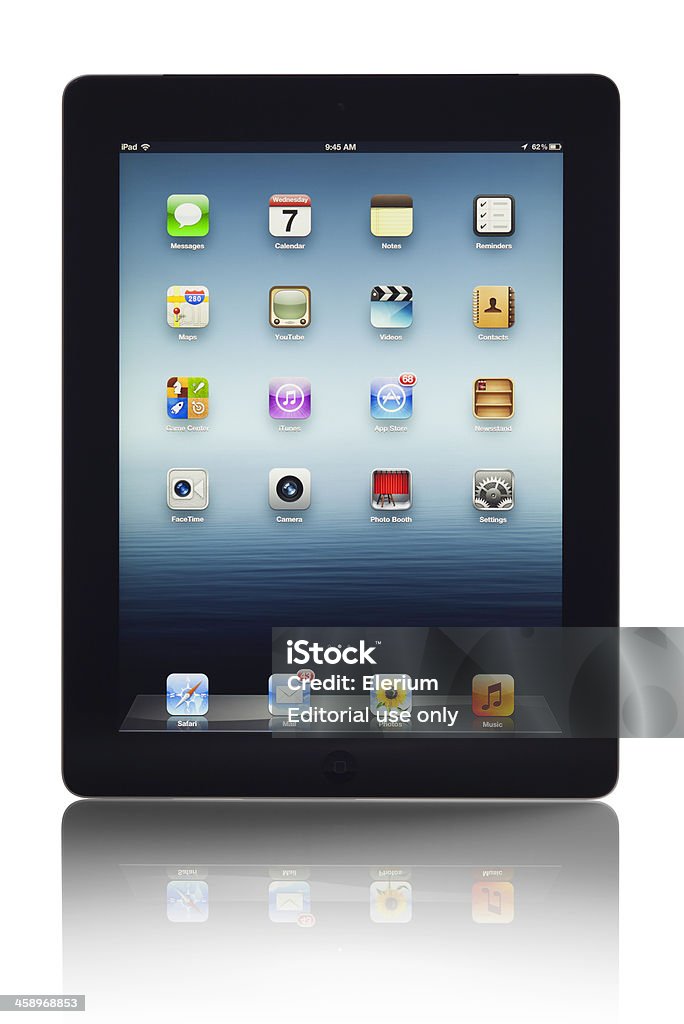 Apple iPad 3 Wi-Fi e 4 g LTE preto terceira geração Tablet - Foto de stock de Computador royalty-free