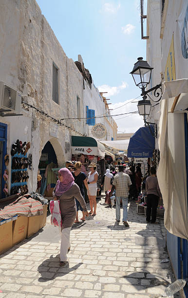 Bazaar in Houmt Souk, Tunisia stock photo