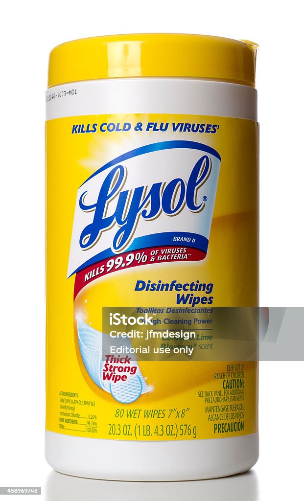 LYSOL Disinfecting салфетки Стеклянная банка - Стоковые фото Lysol роялти-фри